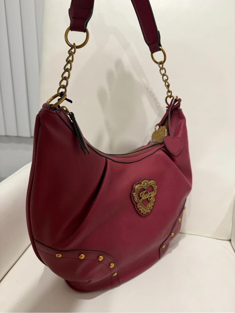 Juicy Couture Burgundy Hobo Shoulder Bag